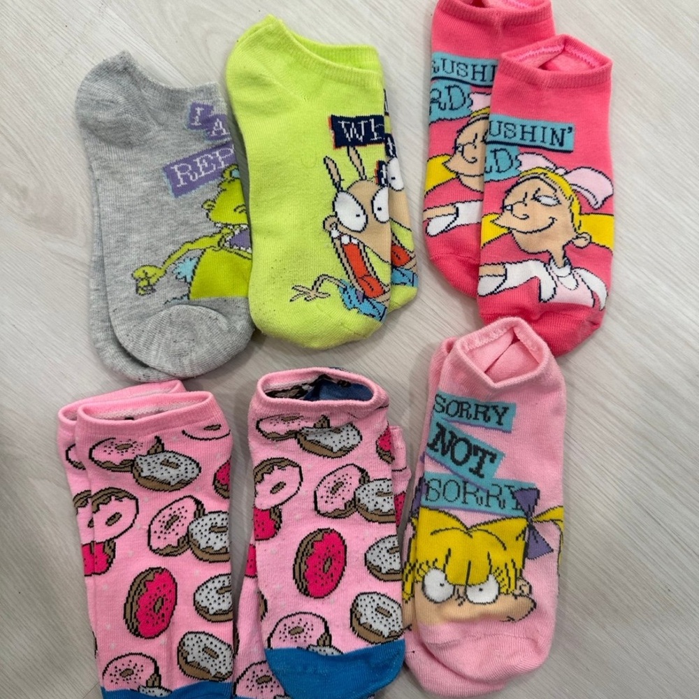 Colorful Cartoon Character Ankle Socks Set